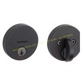 Kwikset Uptown Matte Black Metal Deadbolt