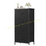 EDX 4-Drawer Fabric Dresser, Black