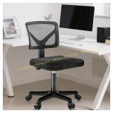 DUMOS Armless Desk Chair with Wheels, Mesh