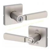 Perth Satin Nickel Door Lever SmartKey 2-ct