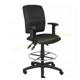 Black Crepe Fabric Drafting Chair Ergonomic