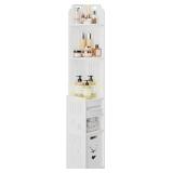 VECELO Storage Cabinet, 3 Shelves, White