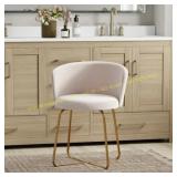 Hillsdale Marisol Vanity Stool, Gold/pink