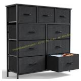 ZUNMOS 9-Drawer Fabric Dresser, Black