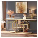 Turrella 70.9 in. Gold Console Table