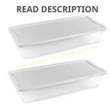 Homz 41 qt Tote, 2-Pack, White lid