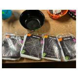 Black Halloween bowl w/ Spider Web Decor