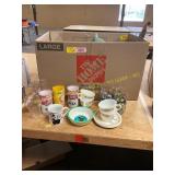 Vin. Pyrex, Carnation Milk/Smurf Glasses