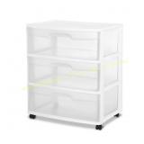Sterilite Wide 3-Drawer Cart with Drawers
