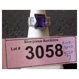 Simulated amethyst and topaz ring size 7