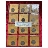 12-Shield/Liberty 5 Cent Coins