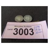 1899 and 1916 silver dimes