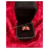 Ladies Daily Wear Red Banded Ring Size 6