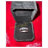 Ladies Stacked Silver Design Rings Size 6