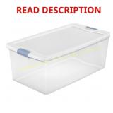 4ct Sterilite 106 qt Clear Latch Box Stackable