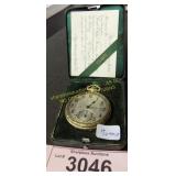 antique pocket watch in original case and running