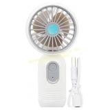 Mini USB Handheld Fan, 3-Speed (White)