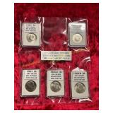 5ct US Silver Half Dollars BU