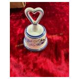 Vin. Hand Painted Delft Blue Ceramic Bell
