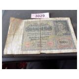 10000 German mark bank note 1922