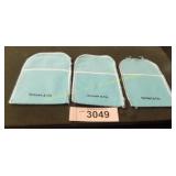3 vintage Tiffany cloth jewelry bags