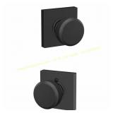 2ct Bowery Matte Black Passage Door Knob with Trim