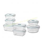 Glasslock 7-Pack Glass Food Storage Containers