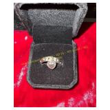 Ladies .925 Sterling Silver Heart Ring Size 6