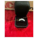 Ladies .925 Sterling Silver Clear Gem Ring Size 6