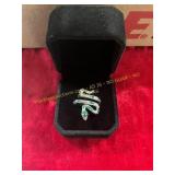 Unisex Green Coil Snake Ring Size 6