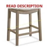 ROME + OAK Parker Backless Stool, Oak, Grey