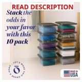 Homz 10-Pack Medium 1.5-Gal Tote w/ Snap Lid