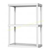 2ct 3-tier Resin Freestanding Storage Unit, White