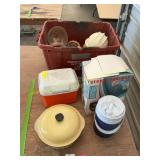 Weights, George Foreman grill, cooler, pans