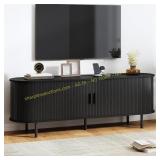 63" TV Stand with Power Outlet, Black