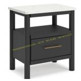 Cadmori Black 1 Drawer 24 in. W Nightstand