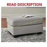 Ammon Gray Polyester Cocktail Ottoman NO LEGS