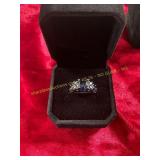Ladies.925 Sterling Silver Blue Gem Ring 6