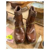 Womens 7.5 M Clarks Brown Leather Boots
