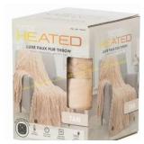 Berkshire Heated Faux Fur Throw, 50x60, Tan