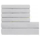 Microfiber 6-Piece Q Sheet Set 17" Deep Gray