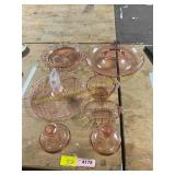 Lot of Pink Depression Glass