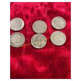 6ct Nickels(Liberty,Buffalo, Jefferson)