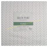 Chevron Grey 6-Piece Sheet Set, King