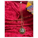 24in Egyptian Eye Glass Pendant Necklace