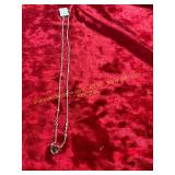 Heart Shaped Amber Gem 20in Pendant Necklace