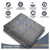 RELAX EDEN Cotton Weighted Blanket, Navy Cover