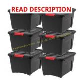 IRIS 32-qt Stackable Bins w/Lids, 6 Pack
