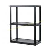 Black 3-Tier Plastic Garage Shelving