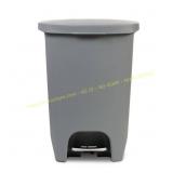 13 Gal Gray Step-On Trash Can with Odor Lid